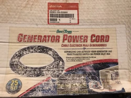 Generator Extension Cord 30 Amp 25’ Ft. Gen Tran RJB10425 Honda 06583 104 025 AH