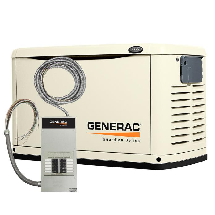 Generac 6237 - Guardian Series 8kW Air-Cooled Standby Generator Set w/ 50 Amp TS