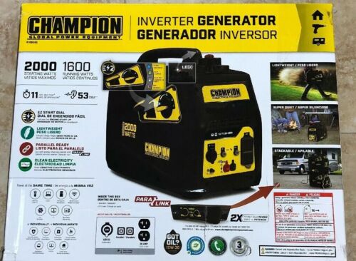 Champion Portable Inverter Generator Power Source 2,000-Watt Gasoline Quiet