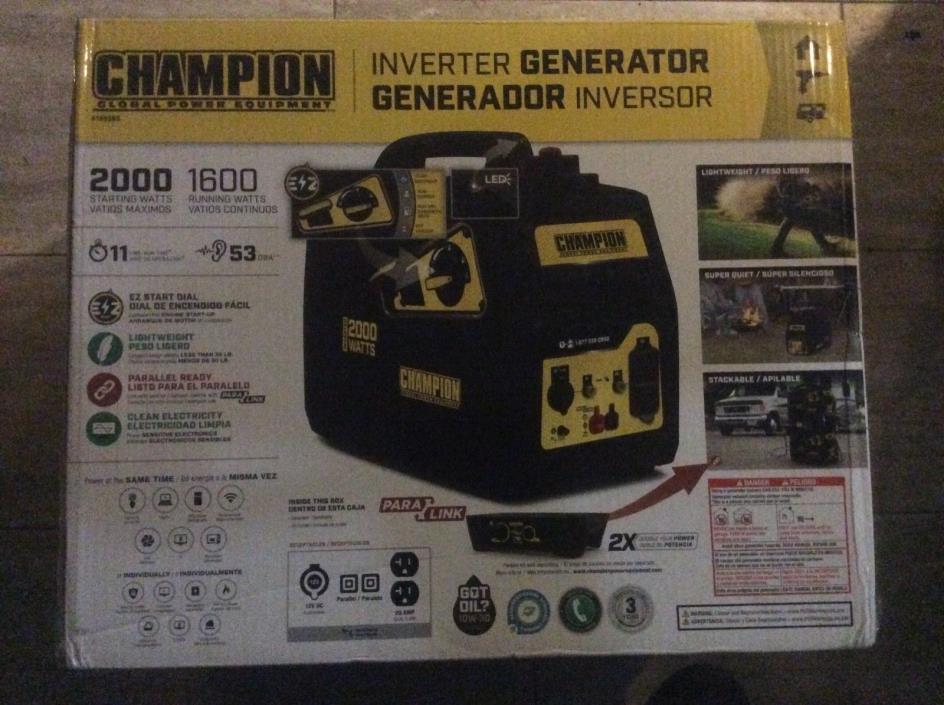 Champion Power Equipment Portable Inverter Generator 2,000-Watt Gasoline NEW