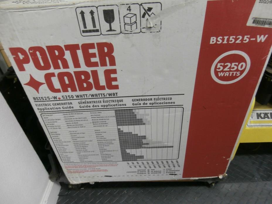 PORTER CABLE ELECTRIC GENERATOR 5250 WATTS - BRAND NEW