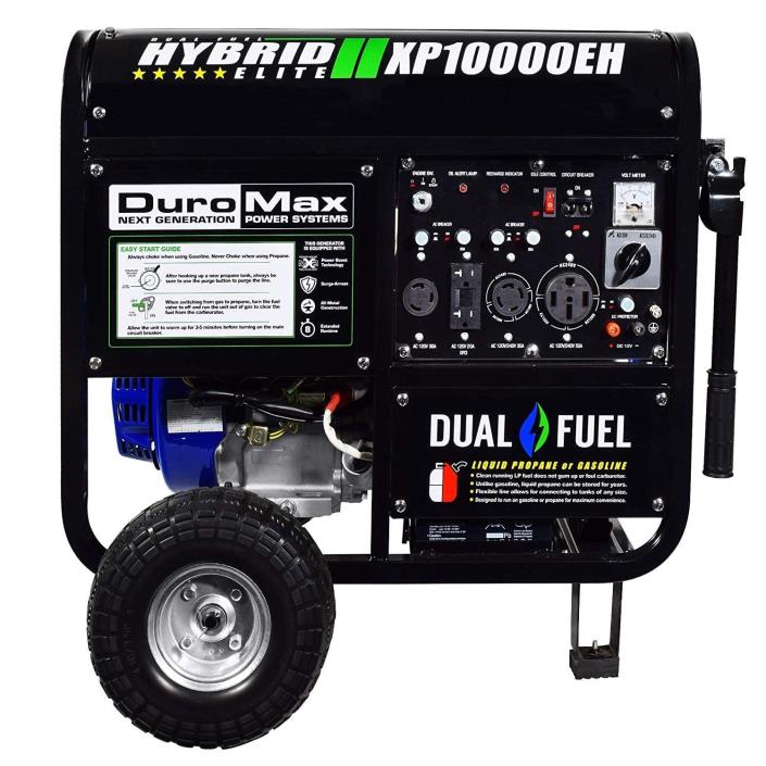 DuroMax  XP10000EH 10000  Watt Hybrid Dual Fuel Portable Gas Propane Generator