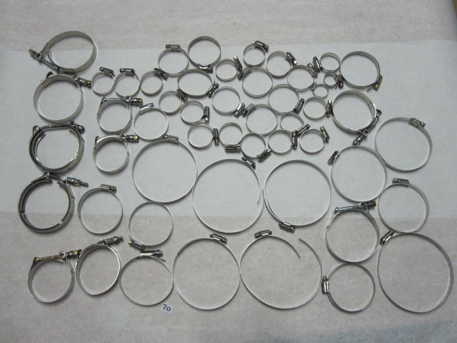60pc Lot Adjustable Clips Drive Hose Clamp Fuel Line Steel & Stainless