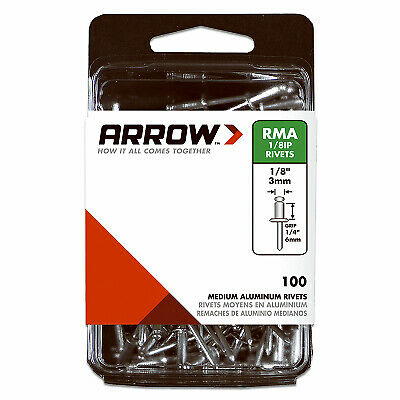 ARROW FASTENER CO LLC Rivets, Medium, Aluminum, 1/8 x 1/4-In., 100-Ct. RMA1/8IP