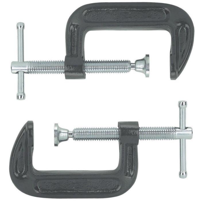 2 Pack C Clamp Quick Grip Industrial Heavy Duty Cast Iron Metal Vise Tool Garage