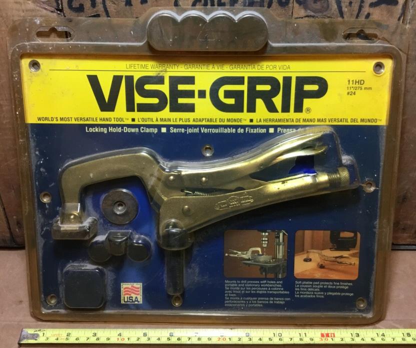 Vintage Vise Grip 11HD Locking Hold-Down Clamp Made in USA, NOS
