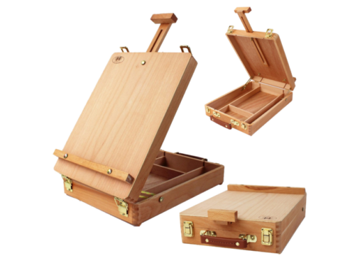 HBX-3 Portable Place Draw Round Desktop Beech Paint Box Burlywood