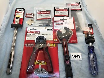 Lot New Craftsman Tools. Adj Wrench Hex Keys Screwdriver Great Lot in Packages