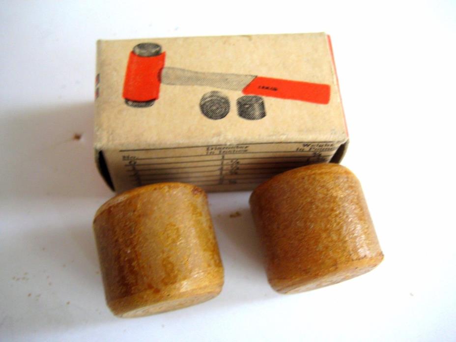 1 NEW PAIR CHICAGO RAWHIDE 1'' Rawhide Faces Soft Face Hammers  NO. 0 NOS