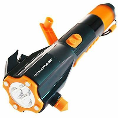 Emergency Flashlight Radio Window Breaker Seat Belt Cutter Cell Phone Charger -