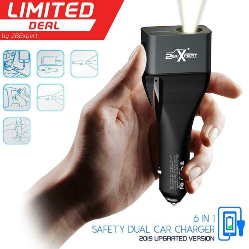 2BEsafe Car Crash Emergency Tool, 6-in-1 Escape Device, Dual USB Charger...