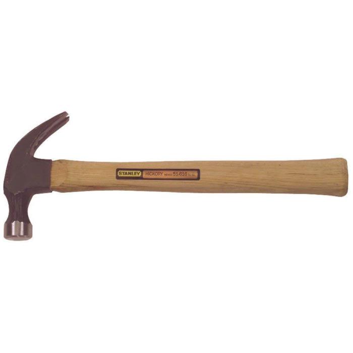 Stanley 51-616 16 oz. x 13 1/4 in. Hammer -Wood Handle -Curved Claw