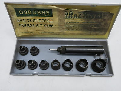 CS Osborne K-156 Multi-Purpose Self Centering Punch Kit In Box USA Made