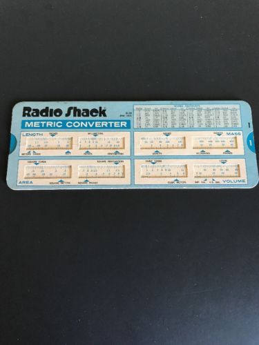 Vintage Radio Shack Metric Converter Cardboard Slide Rule Chart Tool #68-1031