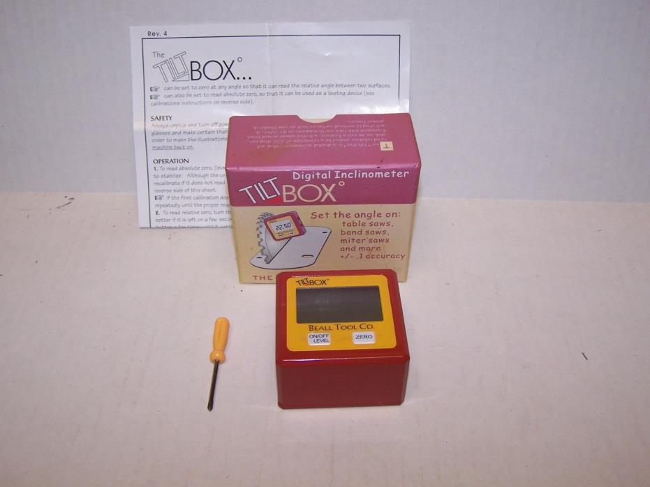 Beall Tool Co Tilti Box Digital Inclinometer Metal Housing MIB U.S.A. Never Used