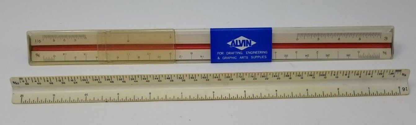 Alvin 240B Series 12 inch Bamboo Architect Triangular Scale and Another