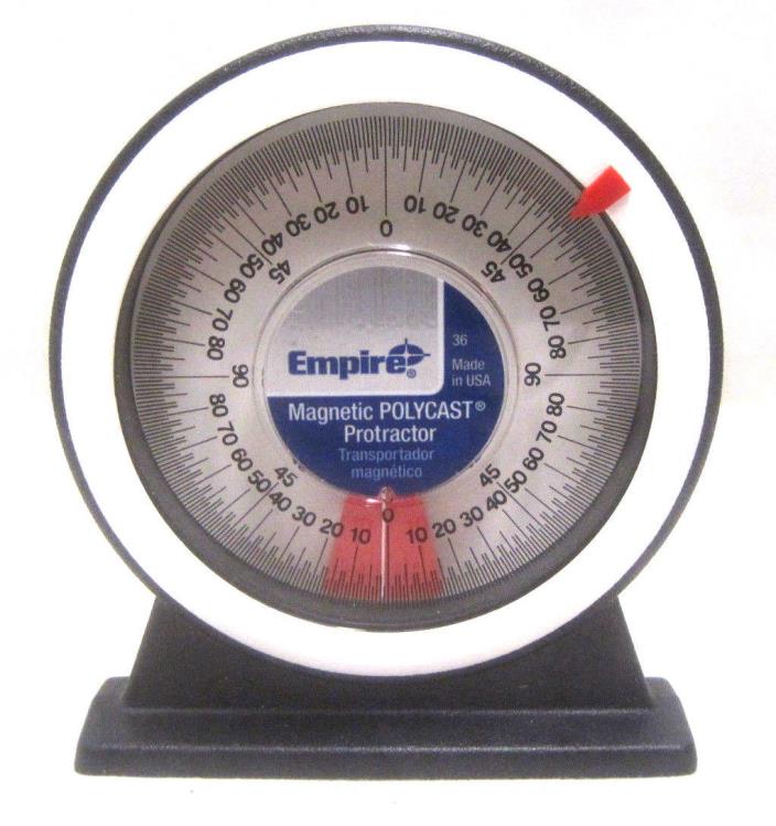 Vintage Empire Magnetic Polycast Protractor #36 patent #4125490 tool vintage