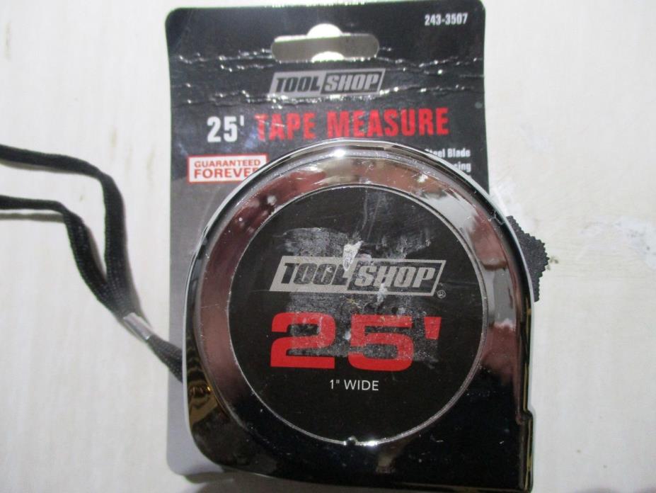 TAPE MEASURE 25 FEET 1 INCH WIDE CHROME PLATED ABS HOUSING GAURANTEED FOREVER