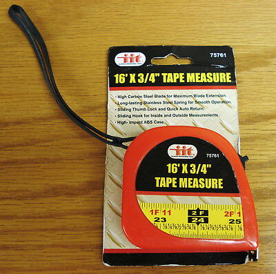NEW IIT 16 Foot Tape Measure 3/4 Inch Wide Standard Inches/Feet PN 75761