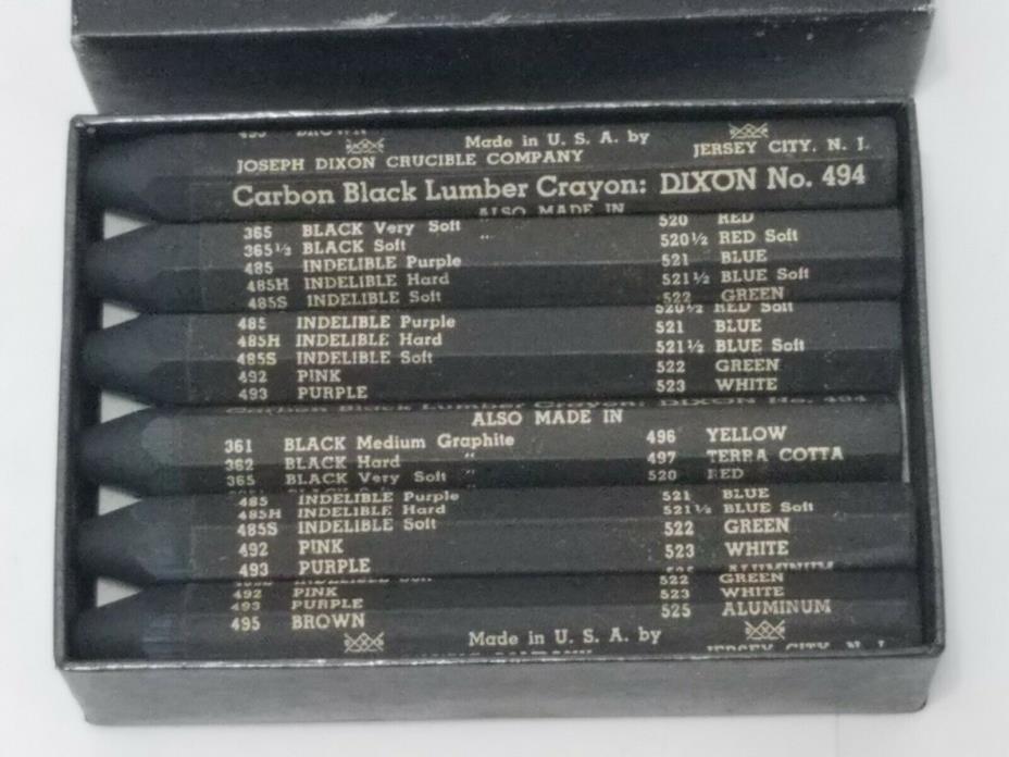 Dixon Lumber Crayons - Model 494  Carbon Black - Box of One Dozen Joseph Dixon
