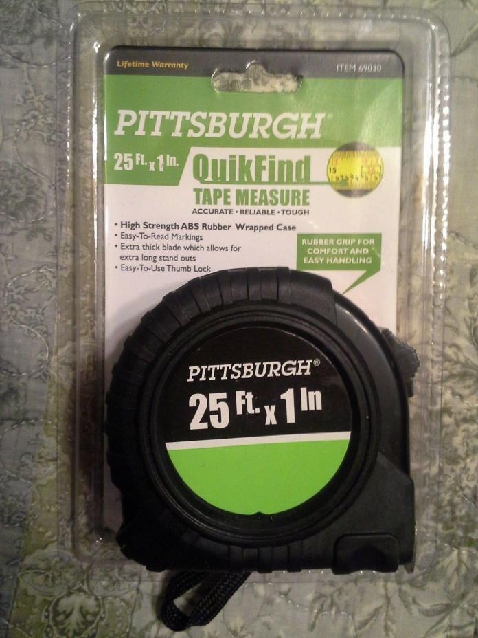 Pittsburgh 25 foot quick find tape measure easy read NEW