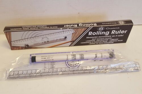 New Unopened Chadwick Rolling Ruler_Measuring Ruler with Information on Box