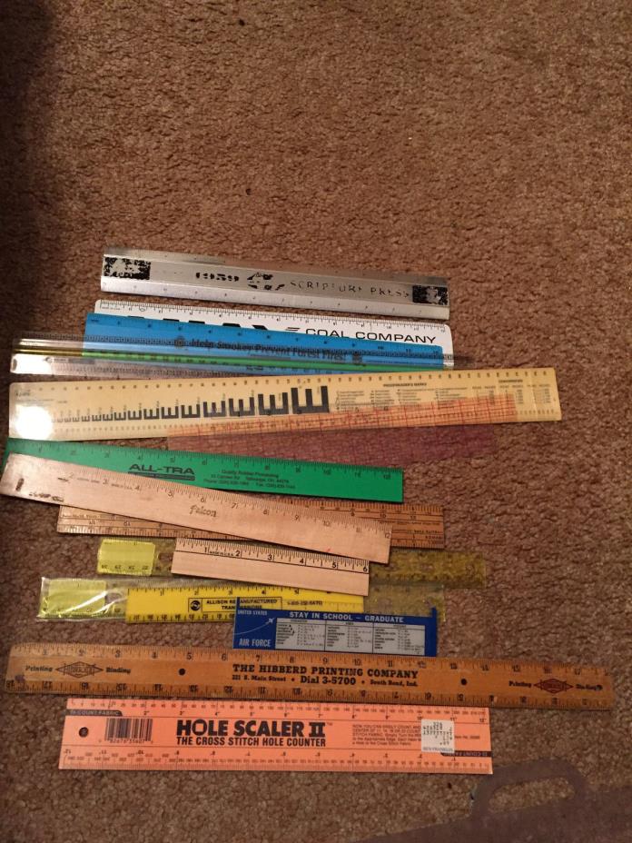 Lot (18) Vintage Advertising Proofreader Westcott C-Thru Rulers mixed
