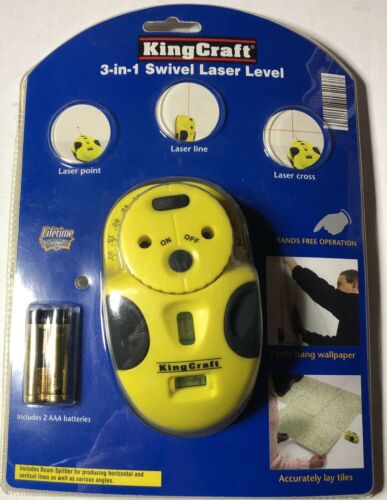3-in-1 KingCraft Swivel Laser Level Mouse - Any Angle - Hands Free Operation
