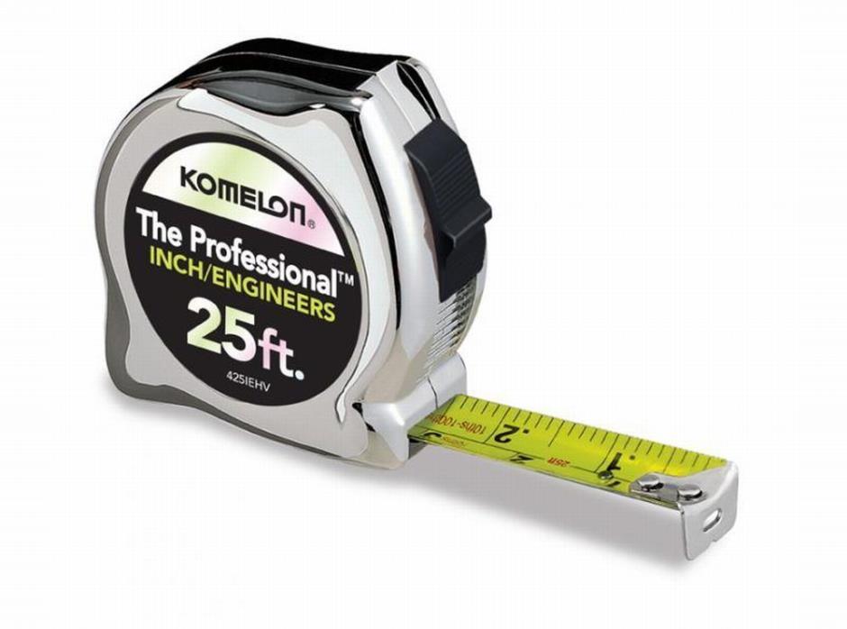 Komelon 425IEHV 25ft. x 1in. The Professional Tape Measure, Chrome