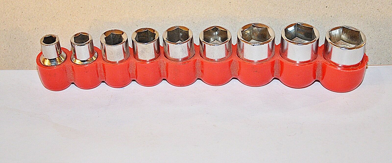 9 piece 1/4 inch Drive Metric mm 6 point Socket Set With holder New Ships Free