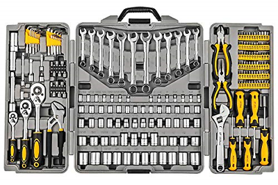 Mechanics Tool Set 205-Piece, Household Tool Kit Set with Tools Box Case for Men