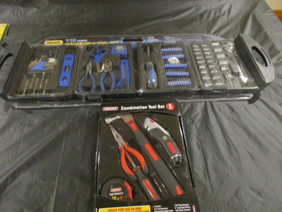 Toolrich  110 Piece Household Tool Set &  5 Piece Combination Tool Set