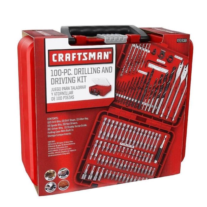 Craftsman Drill Bits And Driving Kit 100 PC Tools Tool Kit Storage Case Home New