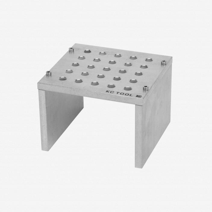 KC Tool Aluminum Bench Top Stand for Precision Tools - 25 Holes, Tumbled Finish