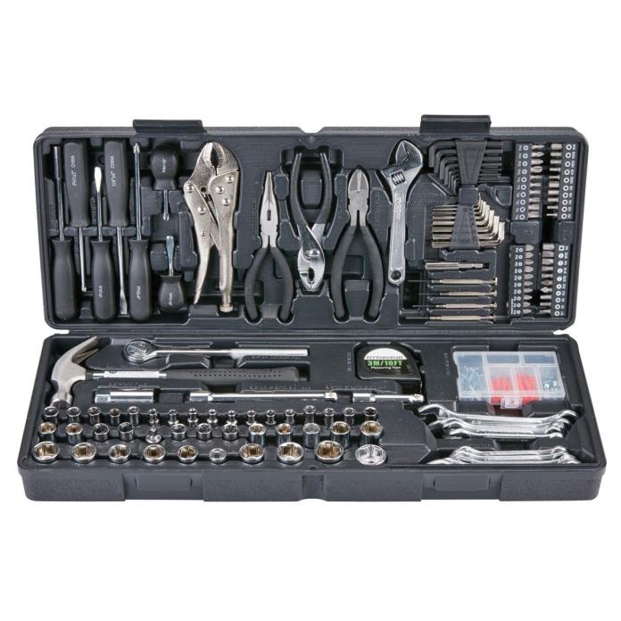 130 pc Tool Set & Case Auto Home Repair Kit SAE Metric LIFETIME Warranty FEDEX