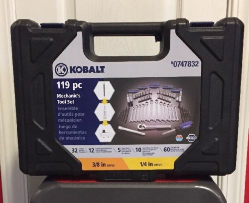 KOBALT TOOL SET 119-Piece Mechanic's Tool Set Standard SAE and Metric Hard Case