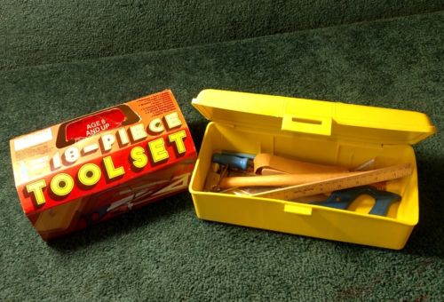 Vtg 1984 Kids 18-Piece Handy Andy Real Tool Set Box