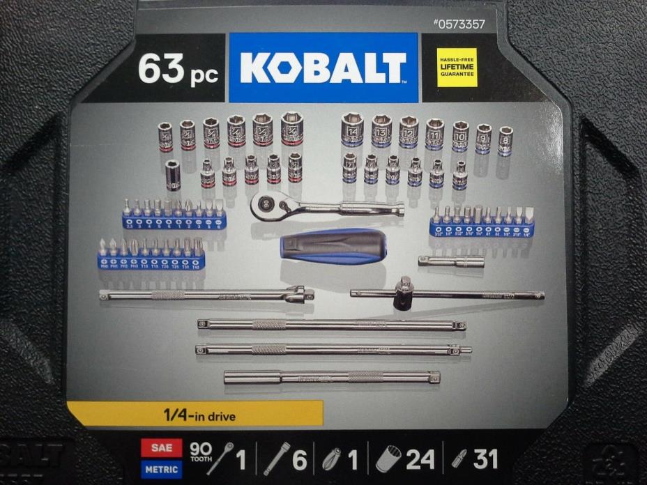 KOBALT 63pc Interchangeable 1/4 in Drive Ratchet Driver Set