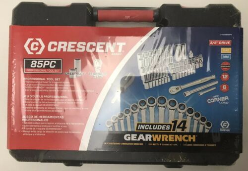 NEW CTKGW85MPN Crescent Gearwrench 3/8 In Metric and SAE 6/12 Socket Wrench Set