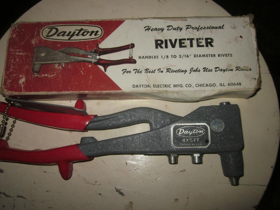 Vintage Dayton 4X577 Riveter Pop Riveting tool NEW  IN BOX