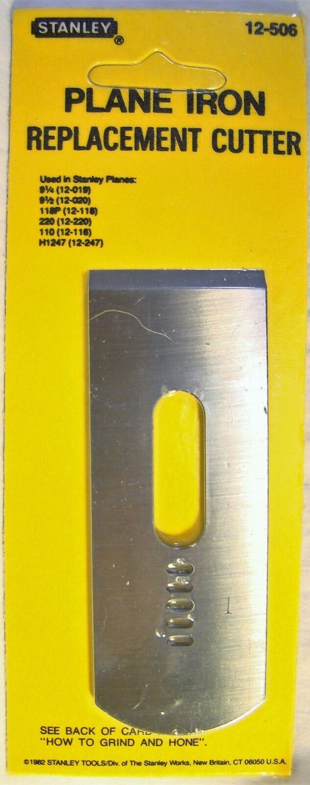 NEW Stanley Plane Iron Replacement Cutter 1 5/8” 12-506 NOS