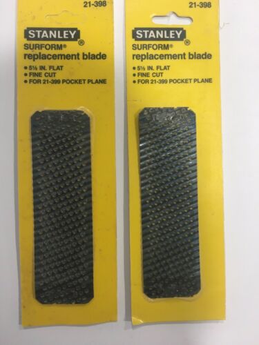 PAIR(2) STANLEY SURFORM REPLACEMENT BLADE 21-398 POCKET PLANE-5.5 FLAT-FINE CUT