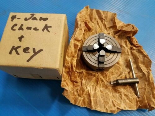 UNIMAT SL1000 OR DB200 FOUR JAW CHUCK AND KEY. EXCELLENT SHAPE.