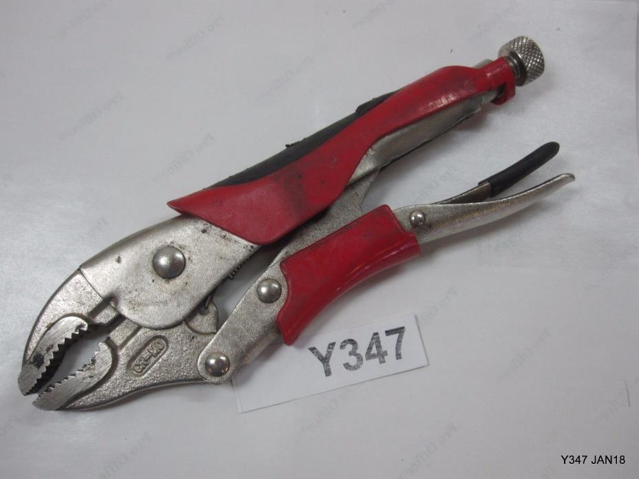 Powerbuilt Curved Jaw Vise Locking Pliers w/ Wire Cutter & Handle Grips 9''