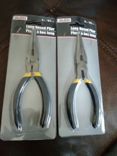 2x Long Needle Nose Plier 6 Inch by Tool Bench / W Cutter And Rubber Grip