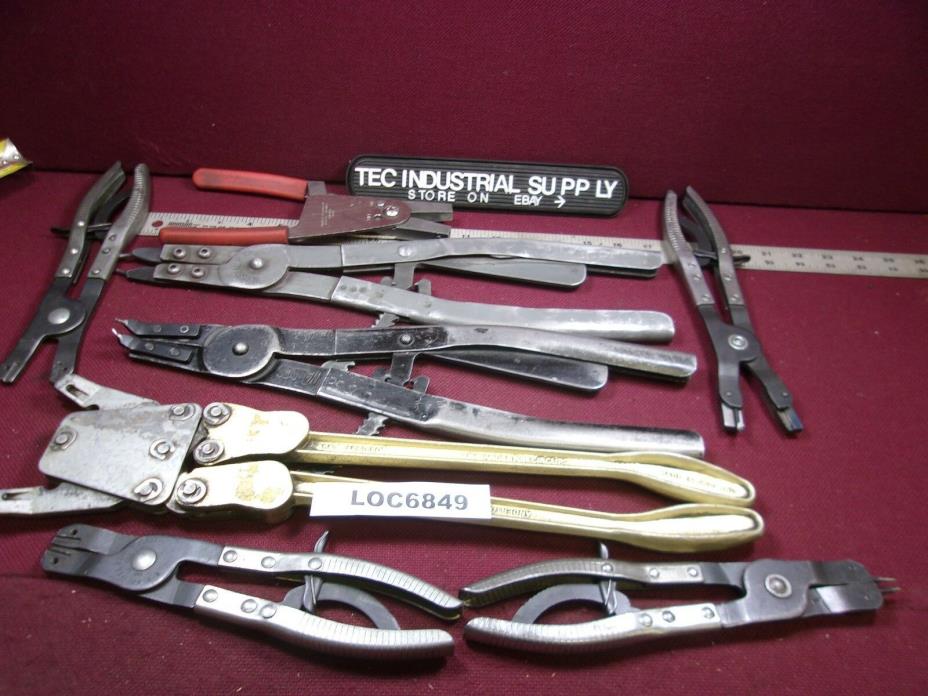 LARGE WALDES - TRUARC & OTHER SNAP RING PLIERS LOT OF 8 LOC6849