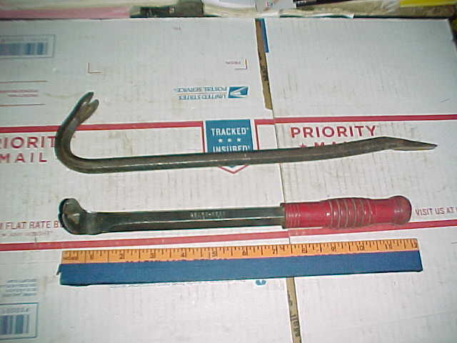 (2) Craftsman USA 6595 Nail Puller Cats Paw & Crow Wrecking Pry Bar Shop Tools