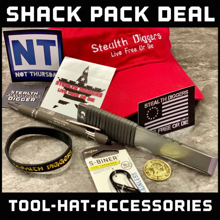 Stealth Diggers Shack pack tool accessory bundle deal - Hat pack tool stickers