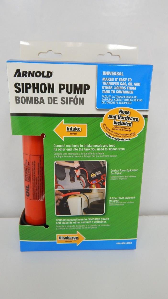 Arnold Siphon Pump Kit Power Equipment Intake Nozzle Hoses Universal Hardware