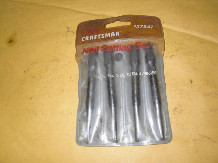 Craftsman 37547 4pc Nail Setting Set 1/32 1/16 3/32 1/8 Made in USA